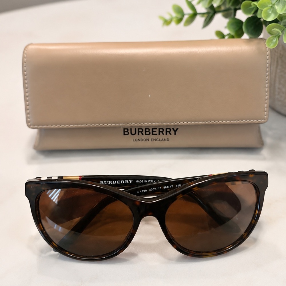 Burberry BE4199 Check Temple Sunglasses w/ Original Case | Authentic